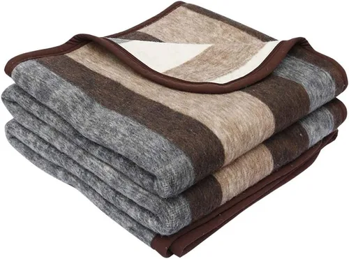 Alpaca Warehouse Manta 100% natural de lana de alpaca y oveja, tamaño King, gruesa, pesada, cómoda, cálida, ideal para uso en exteriores, diseño a