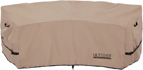 Miniatura 17 de ULTCOVER Funda impermeable para sofá de patio en forma de L y orientación derecha, para muebles modulares de 6 plazas, 110 pulgadas de ancho marrón