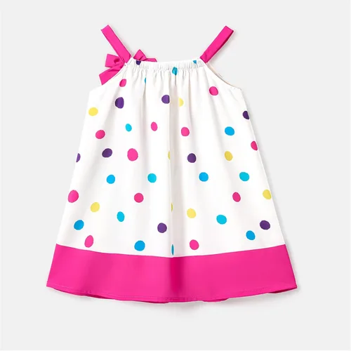 Miniatura 2 de Disney Mickey and Friends Minnie Mouse - Vestido para niña pequeña, estampado de lunares, lazo y correa para el hombro, traje de cumpleaños