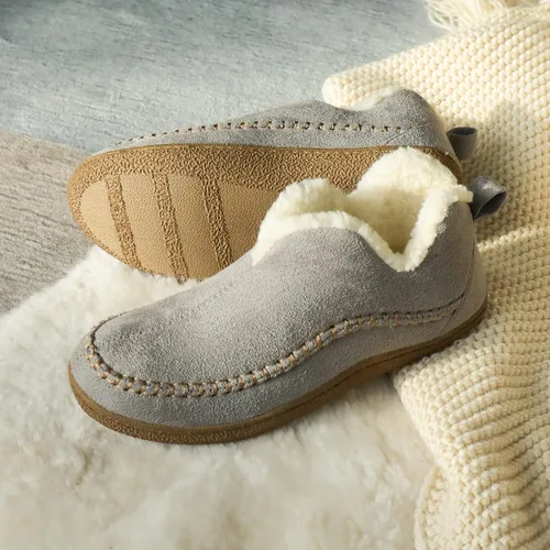 Miniatura 7 de Wishcotton Pantuflas de mocasín para mujer, para invierno, para interiores y exteriores, con espuma viscoelástica