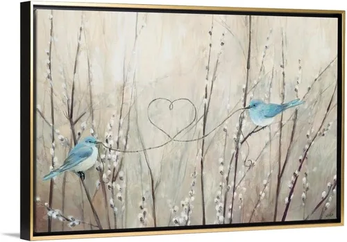 Miniatura 15 de CANVAS ON DEMAND Lienzo enmarcado con diseño de pájaros neutros de Julia Purinton, contemporáneo, decoración del hogar, animales, pájaros, 18 x 12