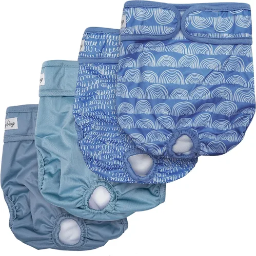 Miniatura 12 de JoyDaog Pañales para perras para perros medianos, paquete de 4 pañales reutilizables lavables premium para perritos en período de calor