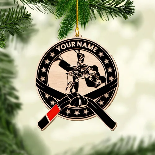 Miniatura 8 de Adorno de Jiu Jitsu personalizado, regalo para Navidad 2025, hombres y mujeres, equipo de Jiu Jitsu, adornos de Jiu Jitsu brasileño para Navidad