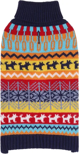 Miniatura 11 de Mihachi Suéter para perro, abrigo de invierno, ropa con rayas coloridas para clima frío, talla M