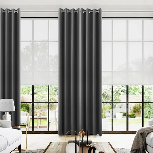 Miniatura 67 de Cortinas opacas de 72 pulgadas extra anchas para dormitorio, puerta corrediza de vidrio y patio, 2 paneles con ojales para oscurecer ventana grande