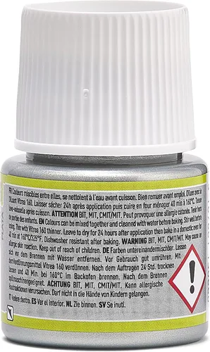 Miniatura 3 de Pebeo Vitrea 160, pintura de vidrio, botella de 1.5 fl oz, color plateado brillante Plata