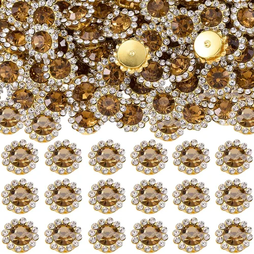 Miniatura 19 de 160 diamantes de imitación para coser de 0.472 pulgadas, base de metal, diamantes de imitación para coser en ropa, zapatos, aretes, cinturón