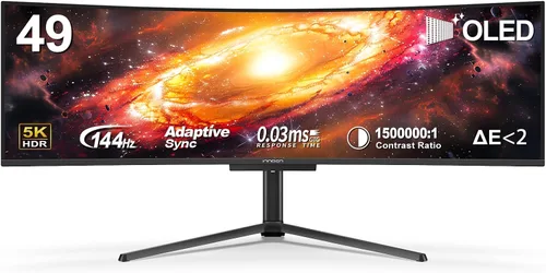 Miniatura 10 de INNOCN Monitor curvo de 49 pulgadas para juegos ultra ancho 5K2K 120Hz 32:9 QHD 5120 x 1440P, R1800, 99% sRGB, HDR400, USB tipo C, DisplayPort