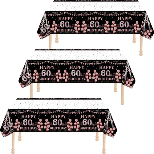 Miniatura 8 de Mantel rectangular grande de 54 x 108 pulgadas para cumpleaños de mujeres y hombres, decoración de mesa temática de 40 cumpleaños para mujeres