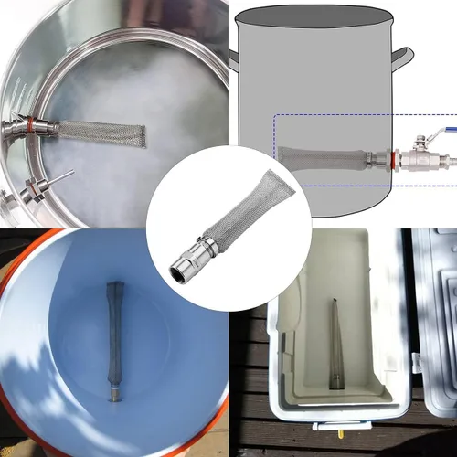 Miniatura 6 de ZCZQC 2 tubos de filtro de acero inoxidable de 6 pulgadas con filtro de cerveza de rosca de 1/2NPT adecuado para elaboración de granos y elaboración