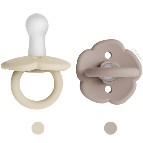 Miniatura 14 de Moonkie Juego de 2 chupetes Chupetes de bebé con diseño de una pieza con grandes agujeros de aire, silicona sin BPA, seguros para bebés de 0 a 6