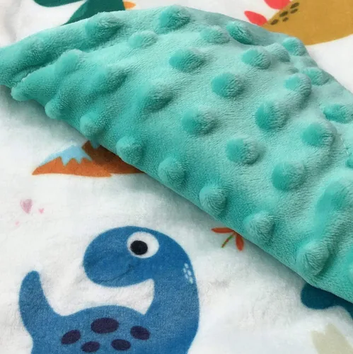 Miniatura 2 de Manta de Felpa Suave Minky para Niños y Niñas - Doble Capa con Respaldo Punteado, de Recién Nacido a Niño Pequeño - Regalos para Baby Shower