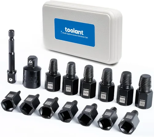 Miniatura 9 de toolant Kit extractor de pernos de impacto de 46 piezas, kit de herramientas de llave para quitar pernos y tuercas, extractor de pernos despojados