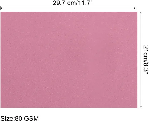Miniatura 2 de MECCANIXITY 100 Hojas de Papel de Copia de Color 8.3 x 11.7 Pulgadas Papel de Impresora 80gsm Rosa para Impresión de Oficina, Copia de Documentos