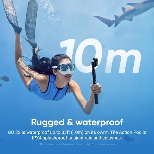 Miniatura 6 de Insta360 GO 3S - 128 GB Negro 4K Cámara de vlog pequeña y portátil, POVs manos libres, montaje en cualquier lugar, estabilización, vida útil