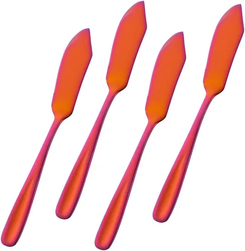 Miniatura 13 de Baikai - Juego de 4 cuchillos de acero inoxidable 18/10, cuchillo de mantequilla de desayuno negro, esparcidor de sándwich