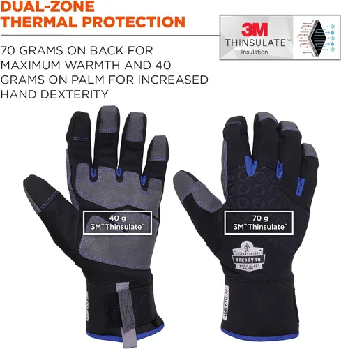 Miniatura 3 de Ergodyne Proflex 817 WP guante térmico aislante de utilidad, impermeable, color negro
