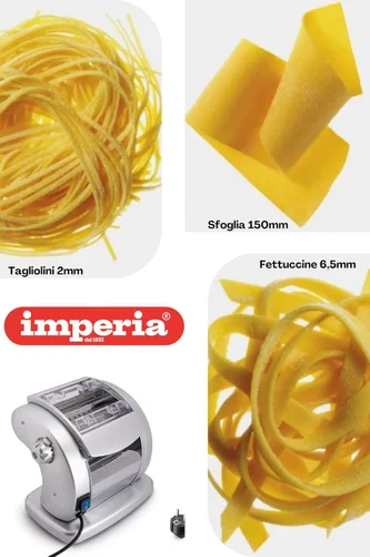 Miniatura 2 de Imperia Pastapresto Maker, potente máquina eléctrica de pasta de 120 V con motor, 100% fabricada en Italia, construcción de acero resistente con 6
