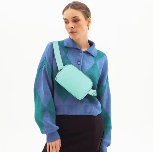 Miniatura 134 de Riñonera cruzada para mujeres y hombres, bolsa para cinturón para senderismo con correa ajustable, riñonera para correr, entrenamiento, deportes