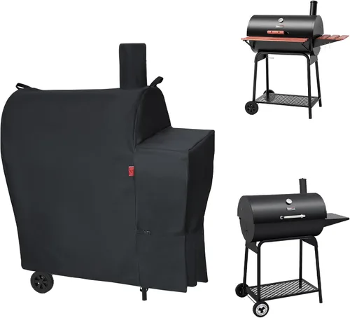 Miniatura 10 de Cubierta de parrilla al aire libre para parrilla de carbón Royal Gourmet CC1830FC Barrel, cubierta impermeable de 46" 600D resistente para barbacoa