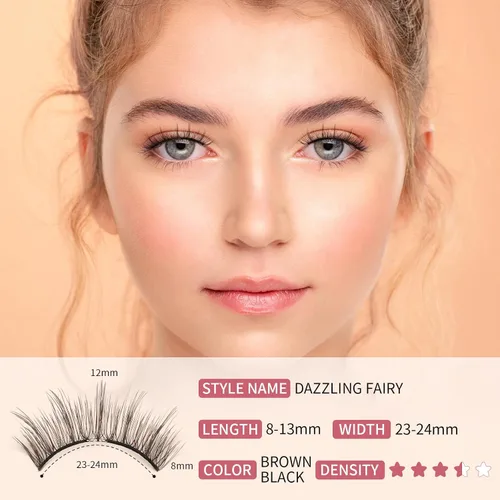 Miniatura 4 de Pestañas magnéticas, pestañas magnéticas dobles reutilizables sin delineador de ojos, pestañas magnéticas de aspecto natural con aplicador, pestañas