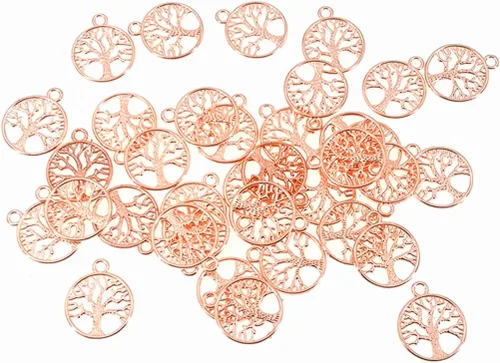 Miniatura 4 de ALIMITOPIA 50 dijes de árbol de la vida de aleación para manualidades, pulseras, collares, joyas, accesorios