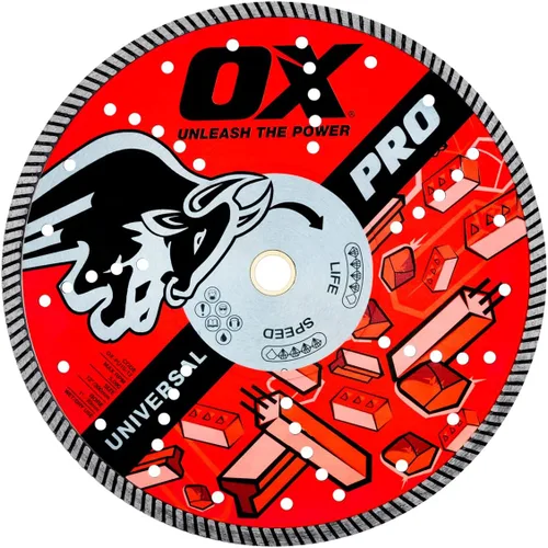 Miniatura 15 de OX Tools OX-PU10-12 - Hoja universal de diamante de corte seco/húmedo de 12 pulgadas para sierra de hormigón, cortes de hormigón, granito, metal