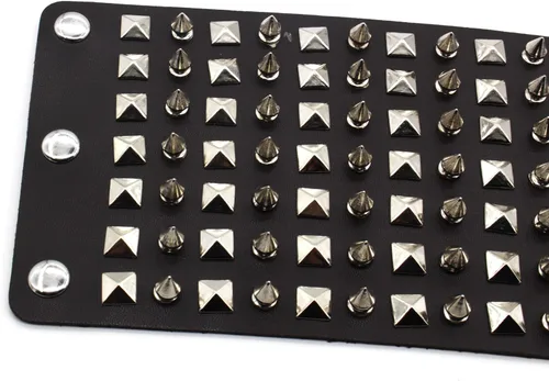 Miniatura 5 de Pulsera de cuero punk para hombres y mujeres, pulsera de cuero con tachuelas para hombres, pulsera gótica con remaches para hombres y mujeres