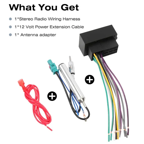 Miniatura 7 de Kit de arnés de cables de estéreo de coche RDBS y adaptador de antena para conectar una radio de posventa Compatible con vehículos Dodge Jeep Ram