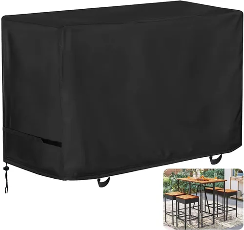 Oslimea Funda para Juego de Comedor Alto de Patio, Funda para Mesa y Sillas de Exterior para Juego de Ratán de 5 Piezas de Altura de Bar/Muebles de