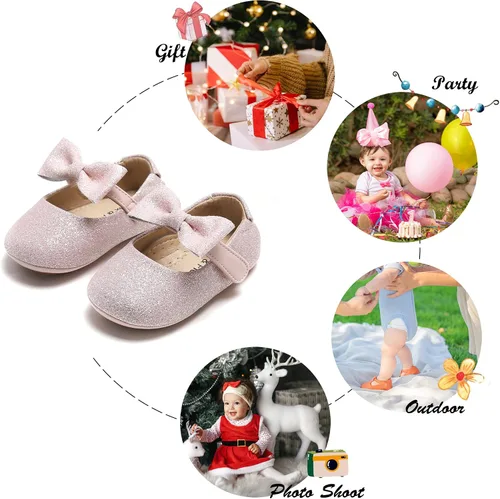 Miniatura 52 de Felix & Flora Zapatos de bebé de suela suave - Zapatos de bebé para caminar, mocasines, suela de goma, zapatos de cuna