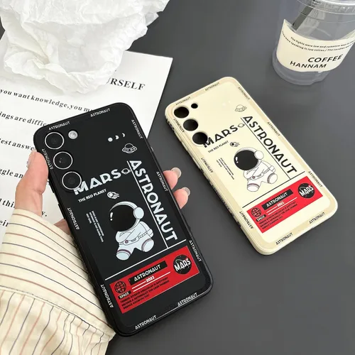 Miniatura 64 de Yonds Queen para Samsung Galaxy S21 Funda Linda, Diseño de Astronauta de Dibujos Animados, Espacio, Luna, Cohete, Elegante Cubierta Amortiguadora