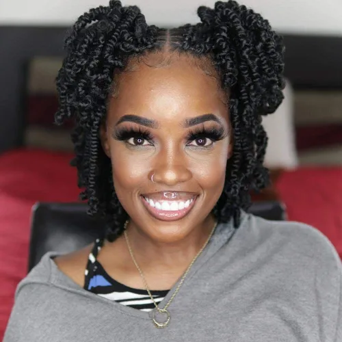 Miniatura 6 de TOYOTRESS Cabello Bob Spring Twist – 6 pulgadas, 8 paquetes de cabello pretrenzado para niños, trenzas de ganchillo con resorte, extensiones de 1b