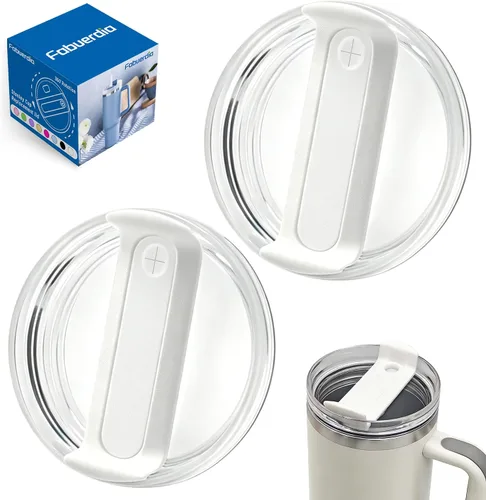 Miniatura 19 de Tapa de repuesto para vaso de 40 onzas compatible con Stanley Quencher, paquete de 2 fundas transparentes a prueba de derrames para accesorios