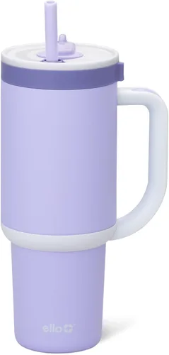 Miniatura 28 de Ello Oasis Botella de Agua de Acero Inoxidable de 30oz - Flower Quilt Colcha de flores