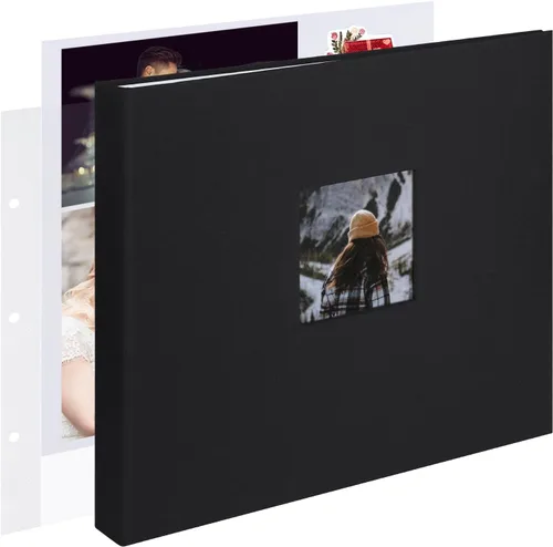 Miniatura 16 de 1DOT2 Álbum de fotos de scrapbook DIY grande de 12 x 12 pulgadas con 3 anillos, diario con 30 fundas de plástico, 60 páginas y cubierta de papel