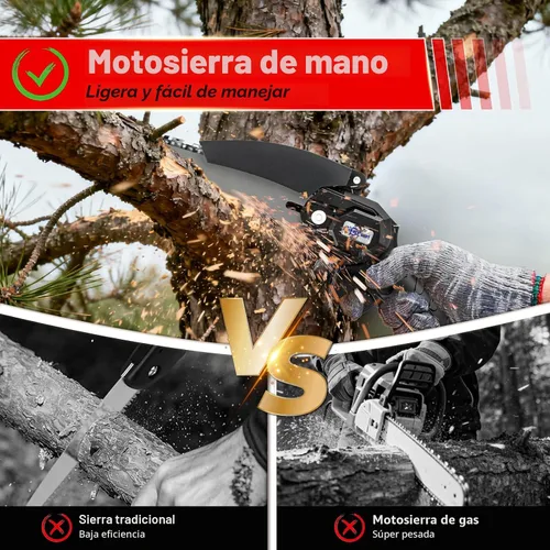 Miniatura 4 de Mini motosierra inalámbrica, 4 y 6 pulgadas motosierra eléctrica Funciona con pilas, de mano, 2 baterías y cargador, corte de madera para cortar