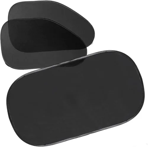 ZONETECH Parasoles adhesivos para ventana lateral y trasera del automóvil, paquete de 3 unidades de malla de alta calidad, no necesita ventosas,