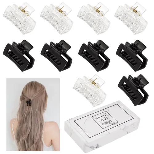 Cobinaan Pinzas pequeñas para el pelo para mujeres y niñas, 10 piezas de 1.5 pulgadas mini pinzas de mandíbula para cabello fino/grueso medio, clip