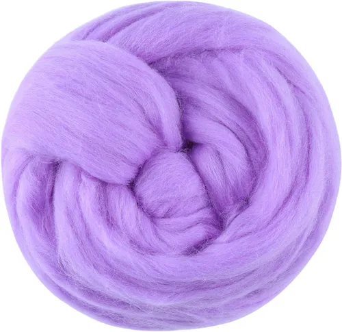 Miniatura 35 de 3.53 oz lana Roving, suministros de fieltro de lana, lana pura, hilo grueso, hilado de lana giratoria para fieltro de aguja, fieltro húmedo, Blanco