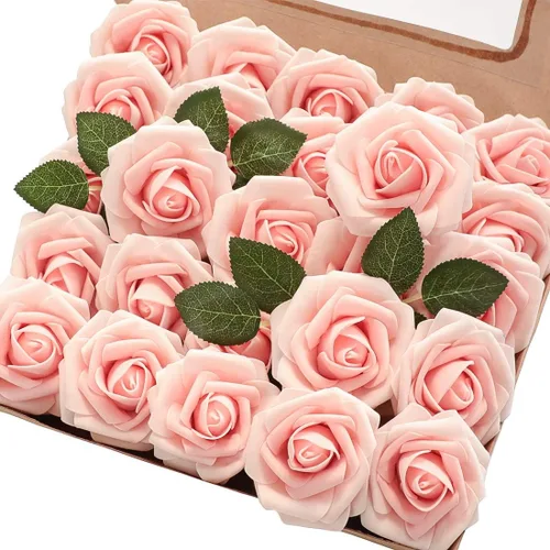 Floroom Flores artificiales de espuma, aspecto real, con tallos, para manualidades, ramos de boda, centros de mesa, despedida de soltera, Reliquia