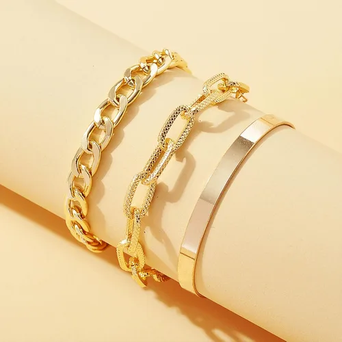 Miniatura 150 de Long tiantian Pulsera de oro gruesa para mujer, pulseras de oro delicadas, pulseras para mujer, pulseras apilables de eslabones de cadena