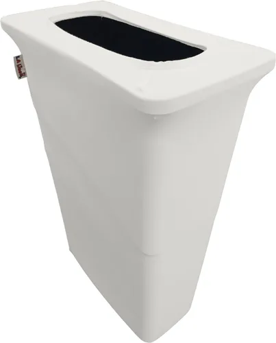 Miniatura 37 de LA Linen Cubierta para cubo de basura ajustable de elastano elástico de 32 galones, cubierta redonda para contenedor de residuos, decoración de Gris