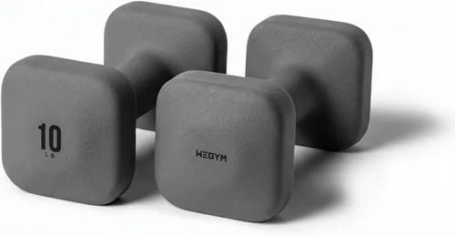 Miniatura 29 de WeGym SafeGrip Square Dumbbells with Anti Slip Handles, Aesthetic Free Weights for Home Workouts, Stable Design Prevents Rolling during Floor