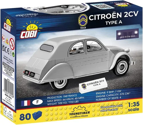 Miniatura 6 de COBI Youngtimer Collection Citroen 2CV - Juego de construcción de vehículos, 80 piezas