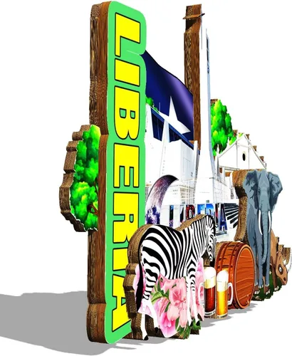 Miniatura 2 de Imán de madera para nevera de Liberia África Monumentos 3D Viajes Coleccionables Recuerdos Decoración Hecho a Mano 2