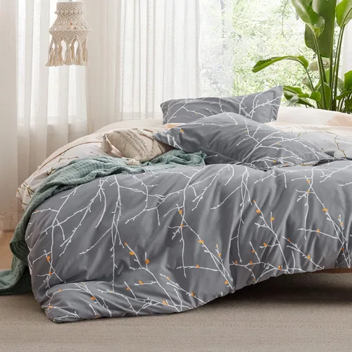 Miniatura 10 de Bedsure Funda de edredón tamaño Queen – Juego de funda de edredón reversible a cuadros con cierre de cremallera, juego de ropa de cama de 3 piezas