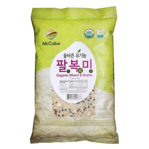 McCabe Mezcla orgánica de 8 granos mixtos – Mezcla de arroz de granos integrales orgánicos 12 libras | Rico en fibra y minerales | Certificado USDA