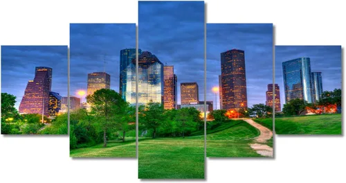 Miniatura 45 de TUMOVO Fotos en lienzo de Estados Unidos, Cincinnati, Ohio, Skyline at Dusk para tu sala de estar, impresiones de paisaje urbano de rascacielos