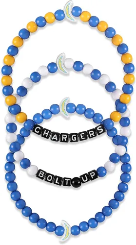 Miniatura 6 de FOCO NFL unisex-adult NFL Team Logo Officially Licensed 3-Pack Beaded Friendship Bracelets Cuentas